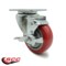 Service Caster 3.5 Inch Red Polyurethane Wheel Swivel Top Plate Caster with Brake SCC SCC-20S3514-PPUB-RED-TLB - alternate 5